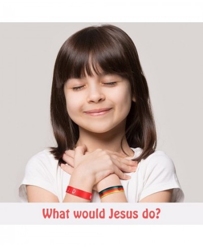 100 Pieces WWJD Bracelets What Would Jesus Do Bracelets Woven Adjustable Christian Bracelets Wristbands Webbing Religious WWJ...