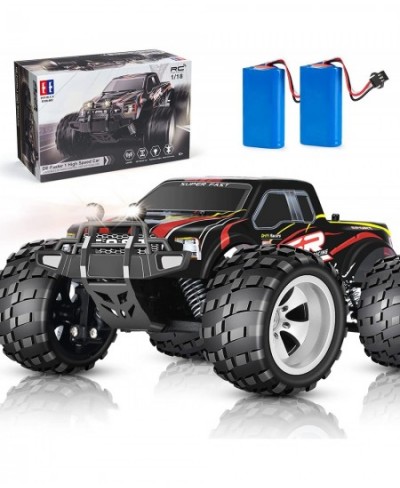 RC Cars 4WD High Speed 20 Km/h 2.4Ghz 1:18 Scale All Terrains Off Road Monster Truck with LED Headlight and Rechargeable Batt...