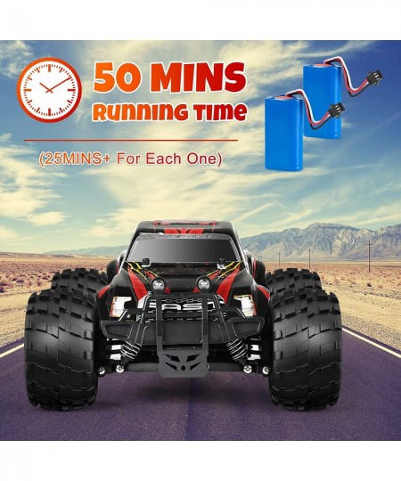 RC Cars 4WD High Speed 20 Km/h 2.4Ghz 1:18 Scale All Terrains Off Road Monster Truck with LED Headlight and Rechargeable Batt...