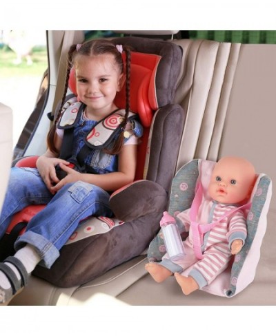 Baby Girl Doll 12” with Car Seat Including Toys and Feeding Accessories Pink $31.13 - Dolls