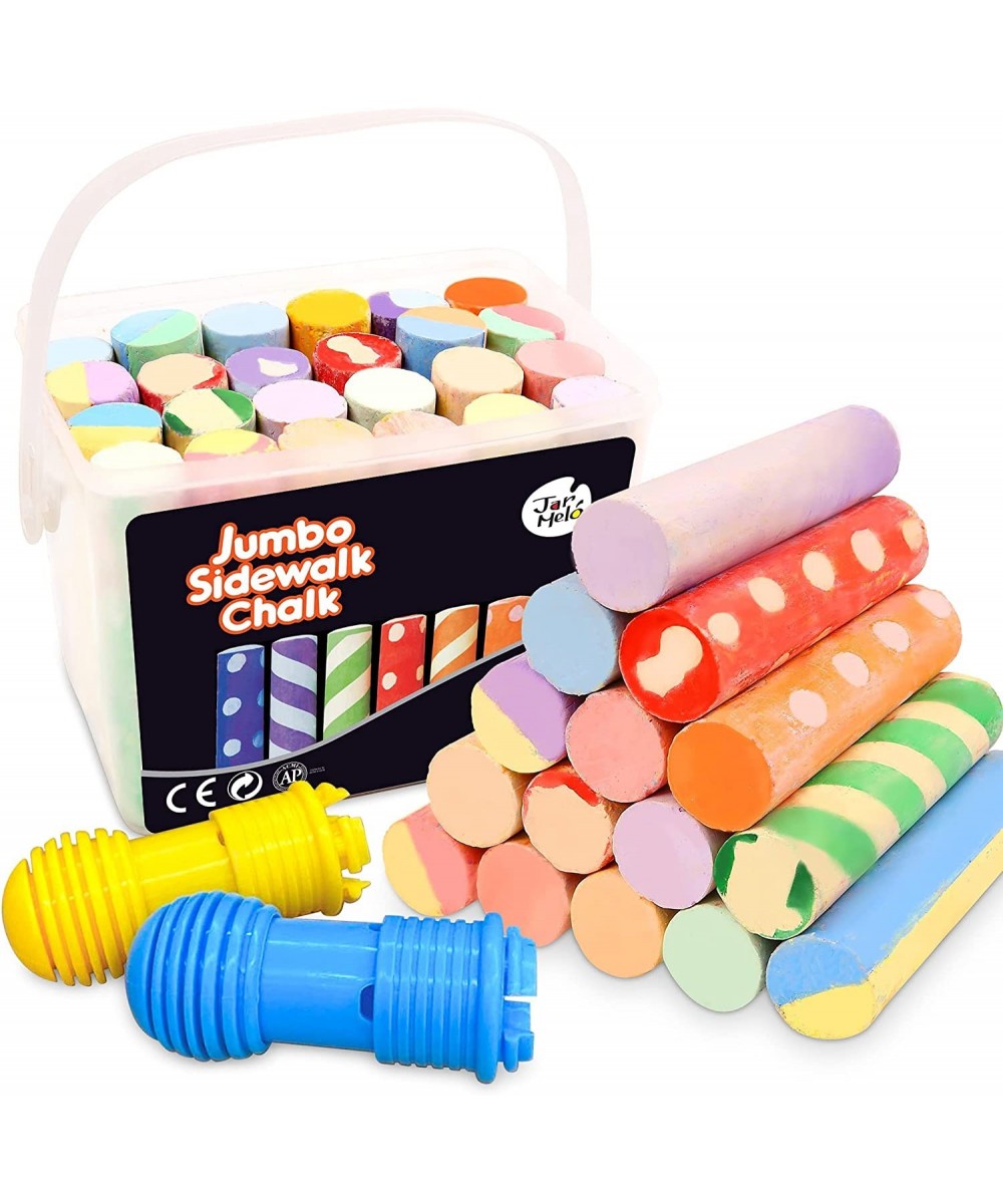 Jumbo Sidewalk Chalk Sets for Kids 2 3 4 5 6 7 8+ Age 24 Colors Washable Outdoor Sidewalk Chalk Bulk With Holder for Toddler ...