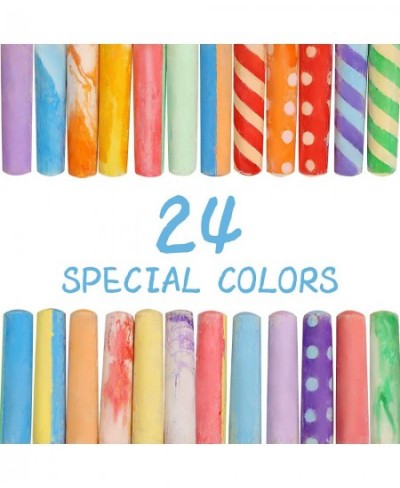 Jumbo Sidewalk Chalk Sets for Kids 2 3 4 5 6 7 8+ Age 24 Colors Washable Outdoor Sidewalk Chalk Bulk With Holder for Toddler ...