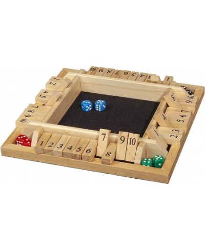 Travel Size 4 Player Shut The Box Dice Board Game - Natural Wood - for Family Game Night Play in Classroom Home or Bar 8.5 In...