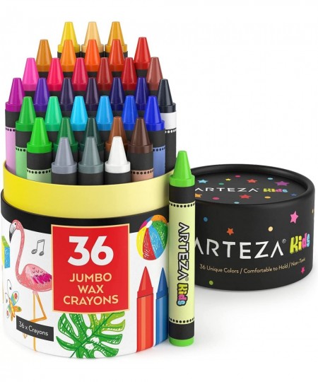 Jumbo Crayons Set of 36 Colors Vivid Toddler Crayons from Wax Art Supplies for Kids Craft and Drawing Activities $36.57 - Kid...