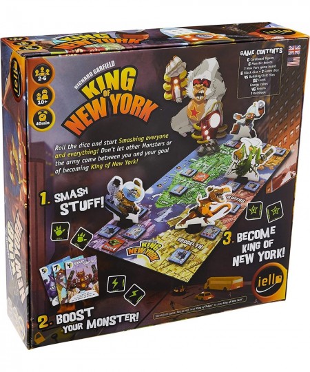 IELLO: King of New York 6 Monsters Enthralling Theme Simple Fast-Paced Strategy Board Game for 2 to 6 Players Ages 10 and Up ...