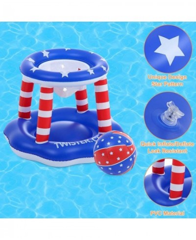 Inflatable Pool Float Set Games Volleyball Net & Basketball Hoops Floating Swimming Game Toy Swimming Pool Water Toys for Adu...