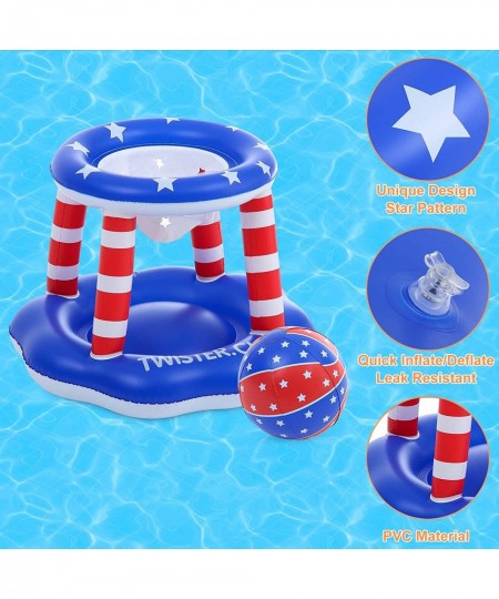 Inflatable Pool Float Set Games Volleyball Net & Basketball Hoops Floating Swimming Game Toy Swimming Pool Water Toys for Adu...