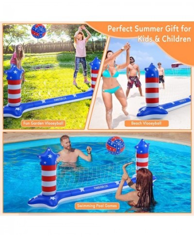 Inflatable Pool Float Set Games Volleyball Net & Basketball Hoops Floating Swimming Game Toy Swimming Pool Water Toys for Adu...