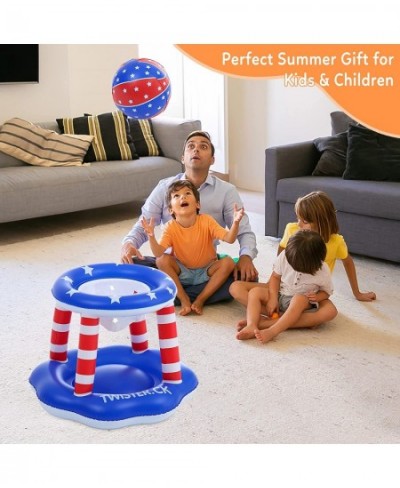 Inflatable Pool Float Set Games Volleyball Net & Basketball Hoops Floating Swimming Game Toy Swimming Pool Water Toys for Adu...