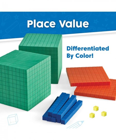 Differentiated Plastic Base Ten Blocks Complete Set Place Value Blocks Counting Cubes Base Ten Blocks Classroom Set Math Bloc...