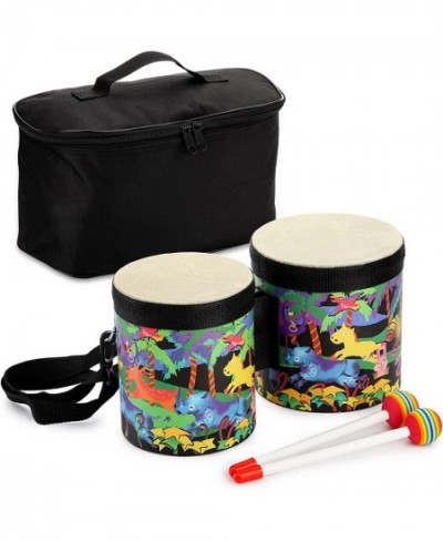 5" and 6" Bongo Drum with Storage Bag and Mallets Hand Drum Kids Drum Set Percussion Instrument Musical Toy for Kids Children...