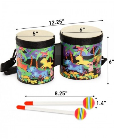 5" and 6" Bongo Drum with Storage Bag and Mallets Hand Drum Kids Drum Set Percussion Instrument Musical Toy for Kids Children...