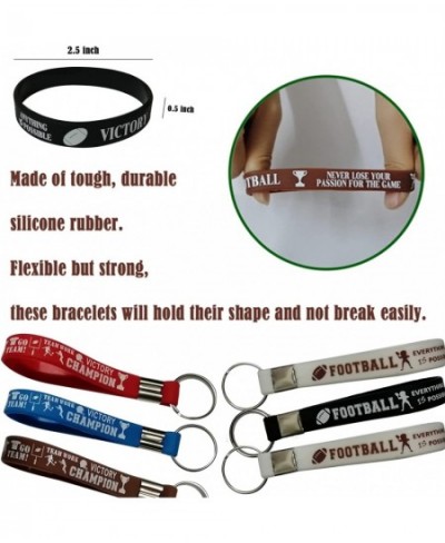 24 PCS Football Motivational Rubber Bracelets and Keychains - Super Bowl Sports/Football Birthday Party Favors Supplies Decor...