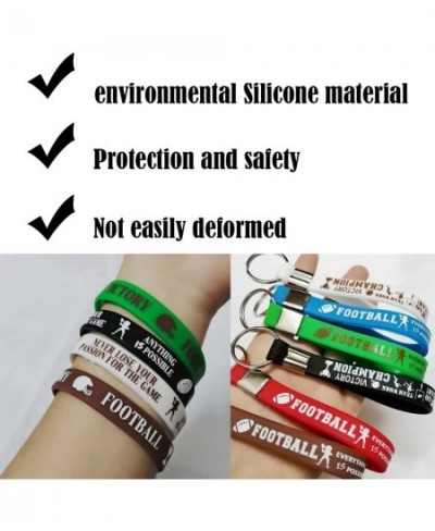 24 PCS Football Motivational Rubber Bracelets and Keychains - Super Bowl Sports/Football Birthday Party Favors Supplies Decor...