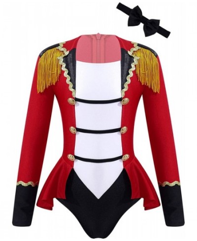 Kids Girls Circus Ringmaster Costume Halloween Outfits Vintage Tassel Jacket Magic Show Leotard with Tie $23.85 - Kids' Costumes