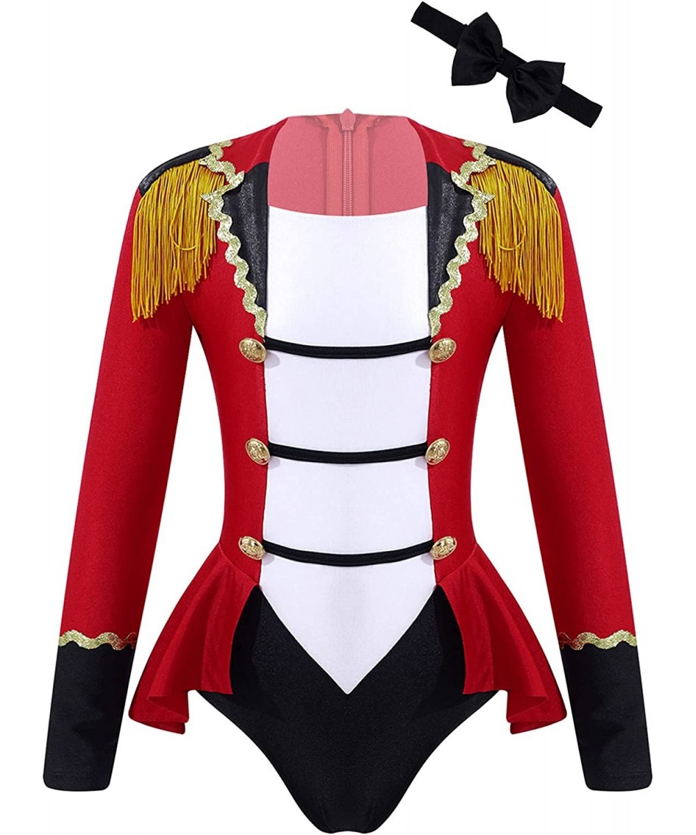 Kids Girls Circus Ringmaster Costume Halloween Outfits Vintage Tassel Jacket Magic Show Leotard with Tie $23.85 - Kids' Costumes