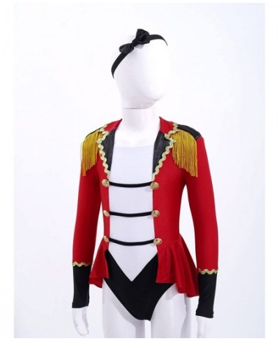 Kids Girls Circus Ringmaster Costume Halloween Outfits Vintage Tassel Jacket Magic Show Leotard with Tie $23.85 - Kids' Costumes