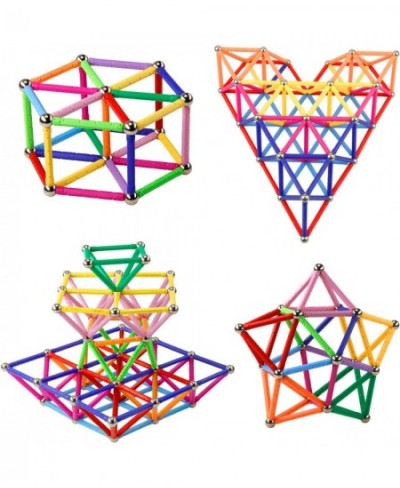 Magnetic Building Blocks [ 132 Pieces ] Lengthen Building Sticks Set Magnet Stem Toys Set Non-Toxic Building 3D Puzzle Boys T...