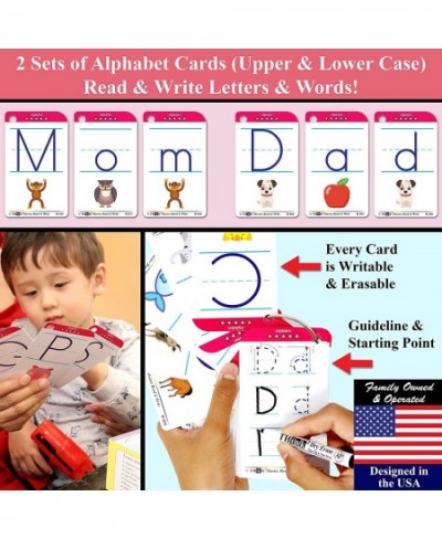 Premium 186 Laminated Alphabet Sight Words & Phonics Flash Cards for Pre K & Kindergarten. (Bonus: 2 Dry Erase Markers 5 Ring...