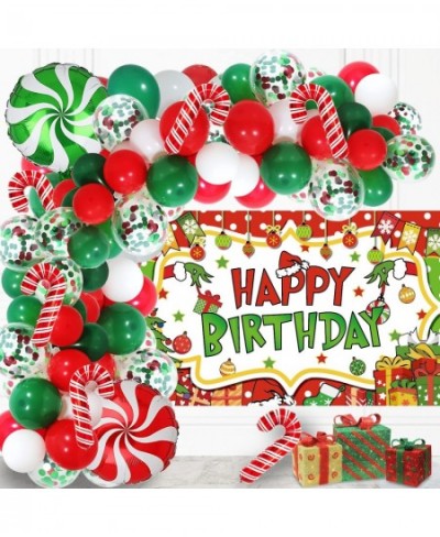 Christmas Birthday Party Decorations Happy Birthday Photography Backdrop Banner Balloon Garland Arch Kit Confetti Balloons Ca...