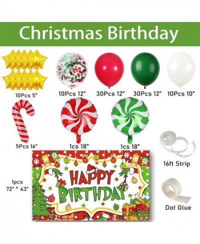 Christmas Birthday Party Decorations Happy Birthday Photography Backdrop Banner Balloon Garland Arch Kit Confetti Balloons Ca...