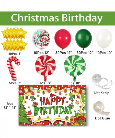 Christmas Birthday Party Decorations Happy Birthday Photography Backdrop Banner Balloon Garland Arch Kit Confetti Balloons Ca...