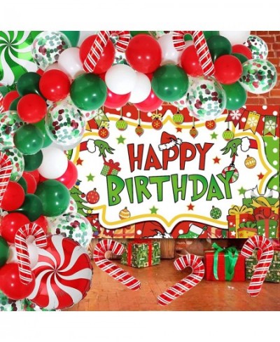 Christmas Birthday Party Decorations Happy Birthday Photography Backdrop Banner Balloon Garland Arch Kit Confetti Balloons Ca...