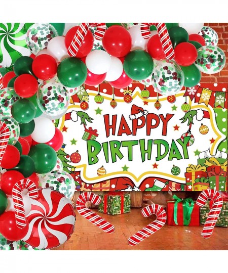 Christmas Birthday Party Decorations Happy Birthday Photography Backdrop Banner Balloon Garland Arch Kit Confetti Balloons Ca...