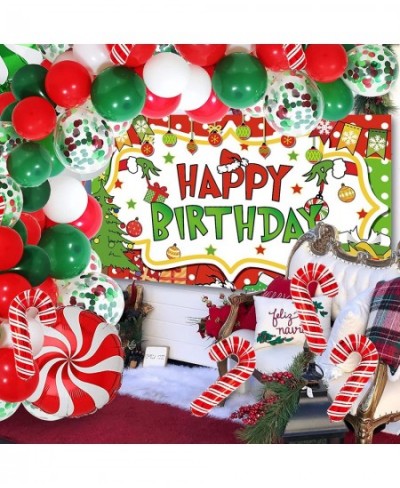 Christmas Birthday Party Decorations Happy Birthday Photography Backdrop Banner Balloon Garland Arch Kit Confetti Balloons Ca...