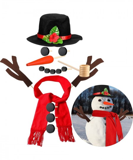 16 Pieces Christmas Snowman Kit Set Kids Cute Xmas Decorative Snowman Making Kit Fun Building Snowman Toy Accessories for Xma...