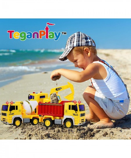 Construction Toys for 3+ Year Old Boys | Construction Trucks for Boys Friction Powered with Lights & Sounds | Includes Tracto...