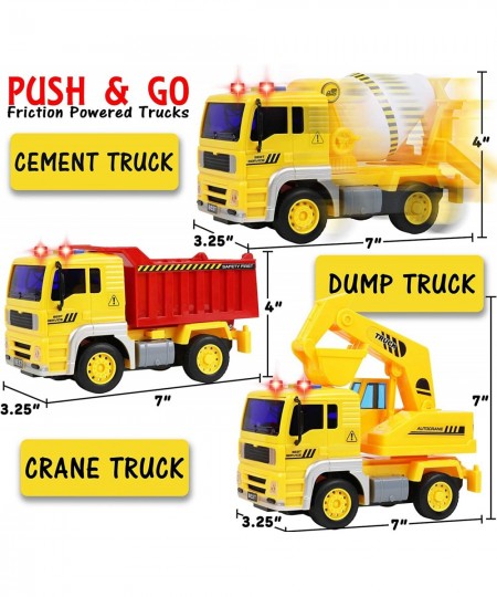 Construction Toys for 3+ Year Old Boys | Construction Trucks for Boys Friction Powered with Lights & Sounds | Includes Tracto...