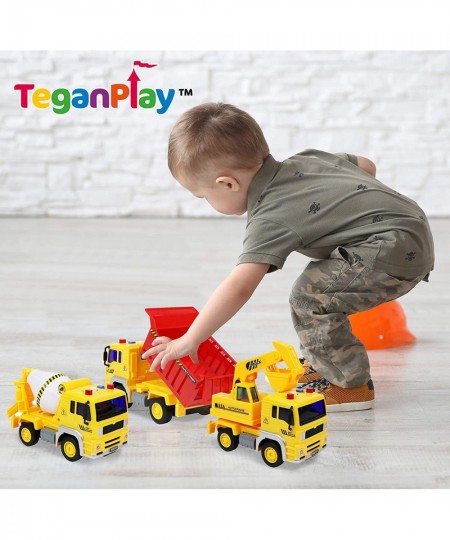 Construction Toys for 3+ Year Old Boys | Construction Trucks for Boys Friction Powered with Lights & Sounds | Includes Tracto...