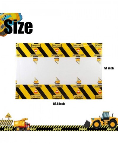 4 Pcs Construction Tablecloth Boys Birthday Dump Truck Theme Plastic Table Cover Party Decor Supplies Yellow $26.17 - Kids' P...