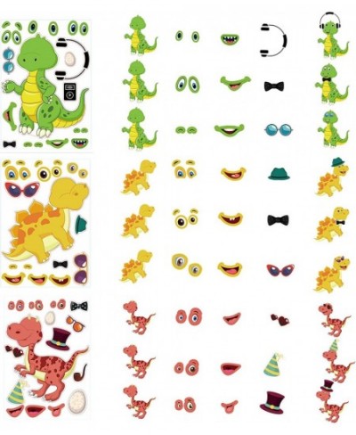 36PCS Dinosaur Make a face Stickers Make a Dinosaur Stickers for Kids Make Your Own Dinosaur Stickers Dinosaur Stickers Dinos...