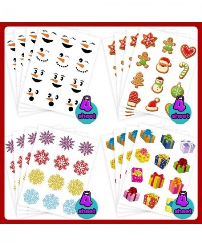 384PCS Christmas Stickers for Kids Christmas Stickers for Crafts Cards Holiday Ornament Stickers for Cards Round Christmas St...