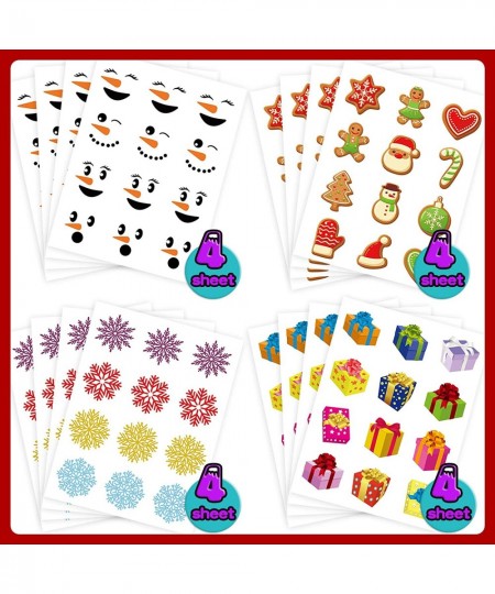 384PCS Christmas Stickers for Kids Christmas Stickers for Crafts Cards Holiday Ornament Stickers for Cards Round Christmas St...