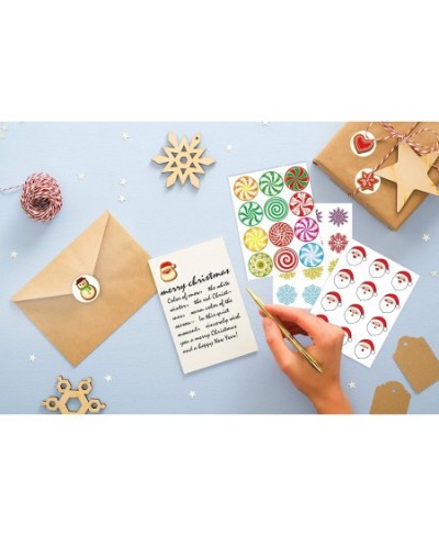 384PCS Christmas Stickers for Kids Christmas Stickers for Crafts Cards Holiday Ornament Stickers for Cards Round Christmas St...