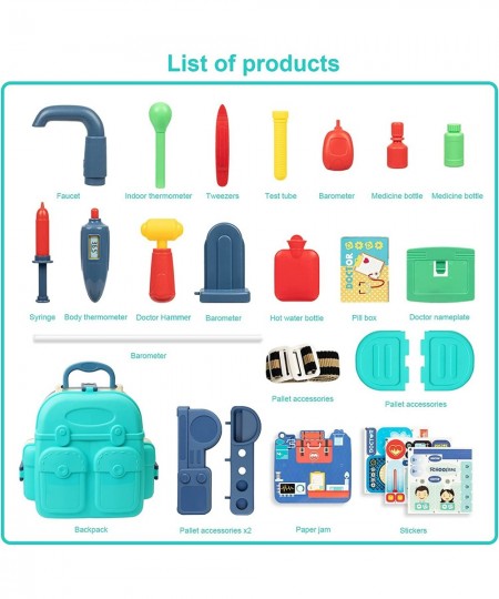 Doctor Kit for Kids Boys Girls 23Pcs Kids Doctor Kit Backpack for Toddlers Pretend Play 3 in 1 Educational Toy Medical Kit To...