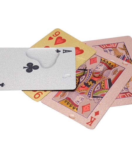 6 Decks of Playing Cards Waterproof Plastic Poker Cards Gold Foil Playing Cards for Party Game Poker Size Standard Index (2 G...