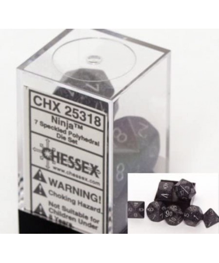 Dice: Polyhedral 7-Die Speckled Dice Set - Ninja $16.88 - Game Accessories