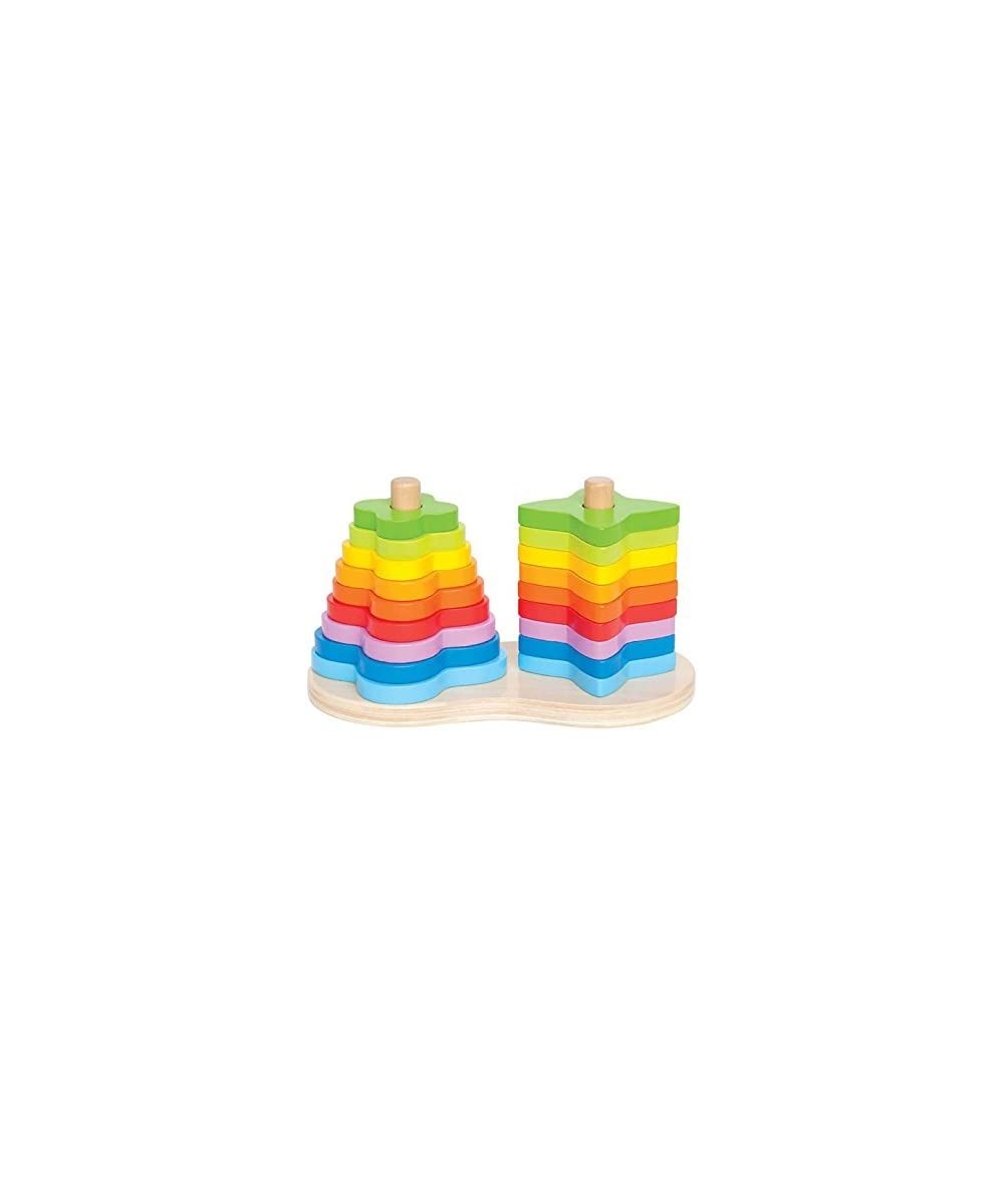 Award Winning Double Rainbow Stacker Wooden Ring Set Toddler Game L: 7.9 W: 4.1 H: 4.3 inch $41.15 - Early Development & Acti...