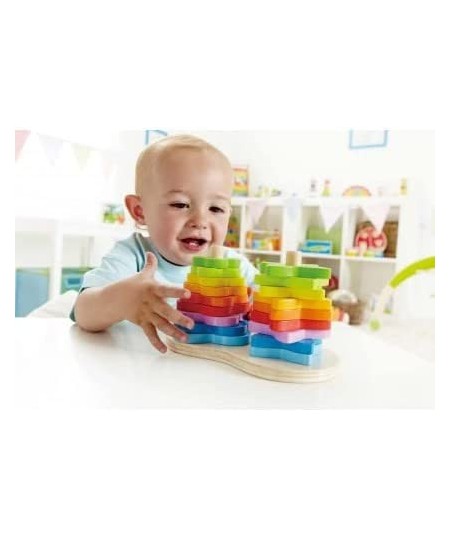 Award Winning Double Rainbow Stacker Wooden Ring Set Toddler Game L: 7.9 W: 4.1 H: 4.3 inch $41.15 - Early Development & Acti...