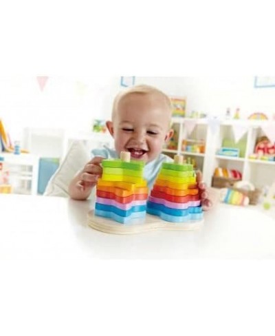 Award Winning Double Rainbow Stacker Wooden Ring Set Toddler Game L: 7.9 W: 4.1 H: 4.3 inch $41.15 - Early Development & Acti...