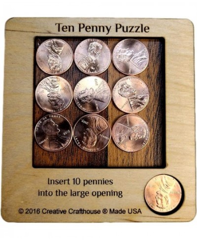 10 Penny Puzzle - A Circle Packing Problem - Ten Mint Pennies are Included $16.97 - Brain Teaser Puzzles