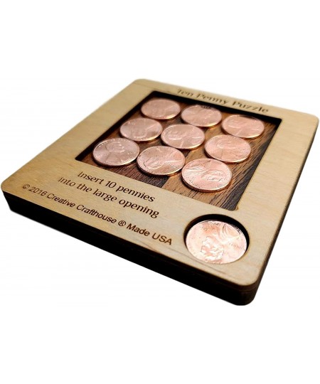 10 Penny Puzzle - A Circle Packing Problem - Ten Mint Pennies are Included $16.97 - Brain Teaser Puzzles