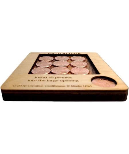 10 Penny Puzzle - A Circle Packing Problem - Ten Mint Pennies are Included $16.97 - Brain Teaser Puzzles