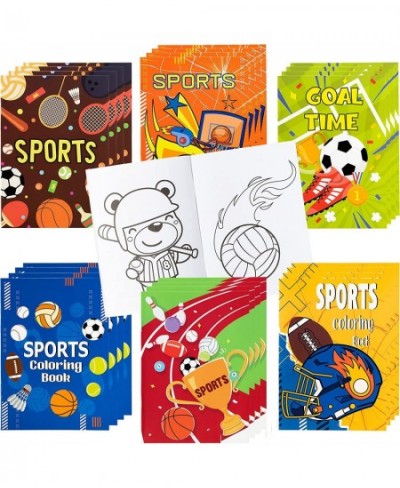 24Pcs Sports Coloring Books for Kids DIY Art Drawing Book with Football Rugby Baseball Basketball Patterns Color Booklets for...