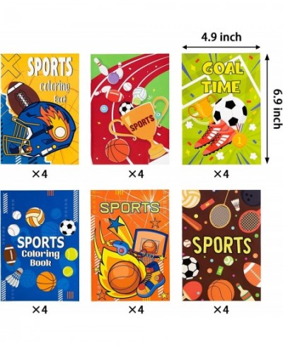 24Pcs Sports Coloring Books for Kids DIY Art Drawing Book with Football Rugby Baseball Basketball Patterns Color Booklets for...