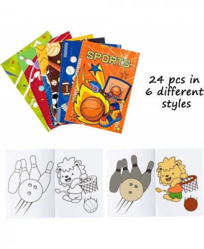 24Pcs Sports Coloring Books for Kids DIY Art Drawing Book with Football Rugby Baseball Basketball Patterns Color Booklets for...